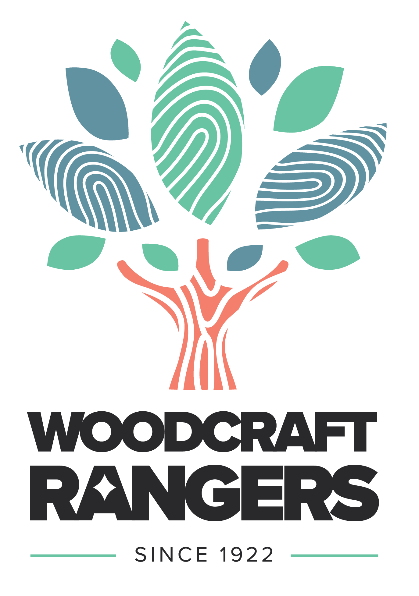 Woodcraft Rangers Logo - Full-color, stacked version